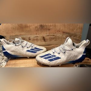 Adidas Adizero Reign Young King Floral Blue Used Football Cleats Men's Size 9.5